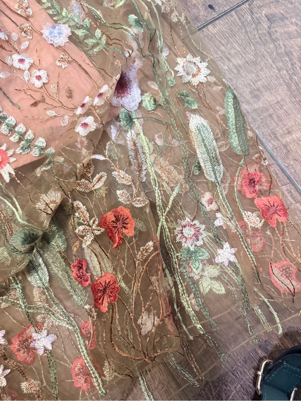 Aratta Floral Embroidered Tulle Midi Skirt - Medium - Picture 5 of 7